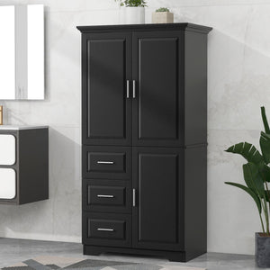 Tall and Wide Storage Cabinet with Doors for Bathroom/Office