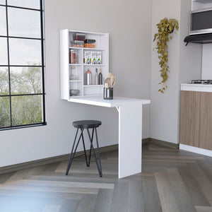 Wall Foldable Table with Multiple Shelves