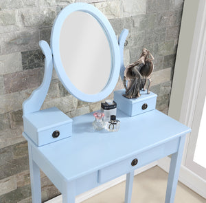 Moniys Wood Moniya Makeup Vanity Table and Stool Set