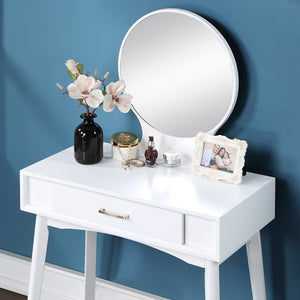 Maly Contemporary Wood Vanity and Stool Set
