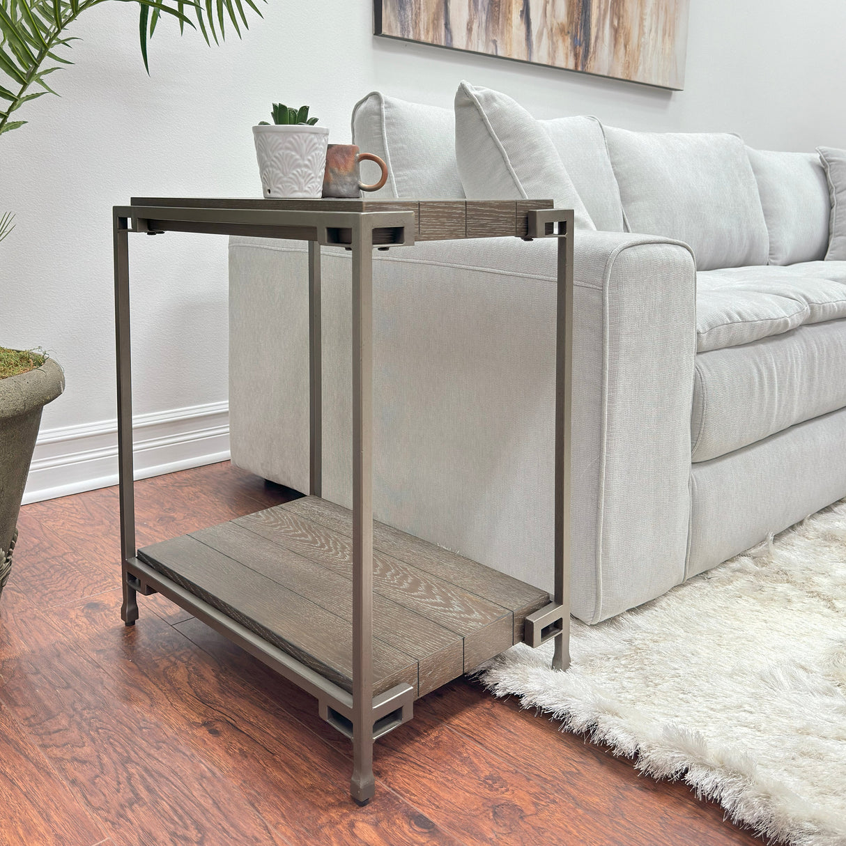Corbeta Metal Frame Wood Living Room Chairside Table