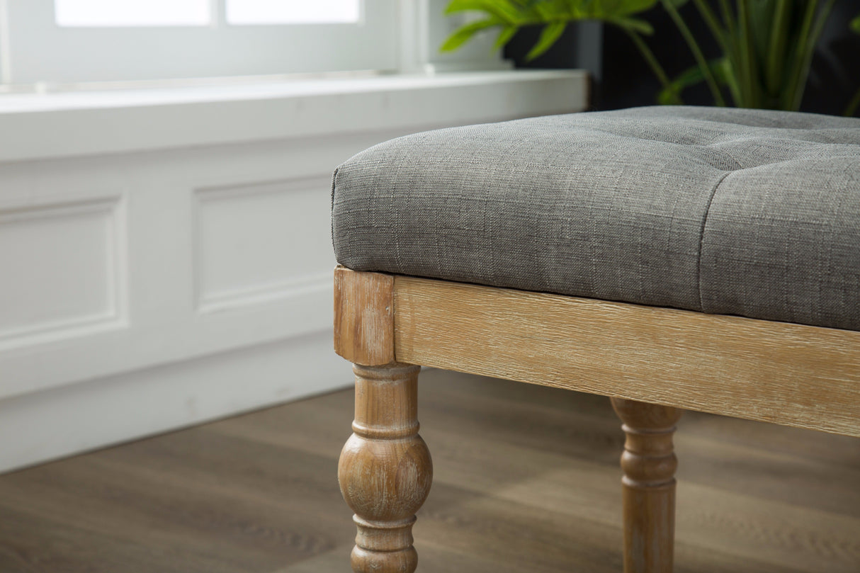 Habit Solid Wood Button Tufted Dining Bench