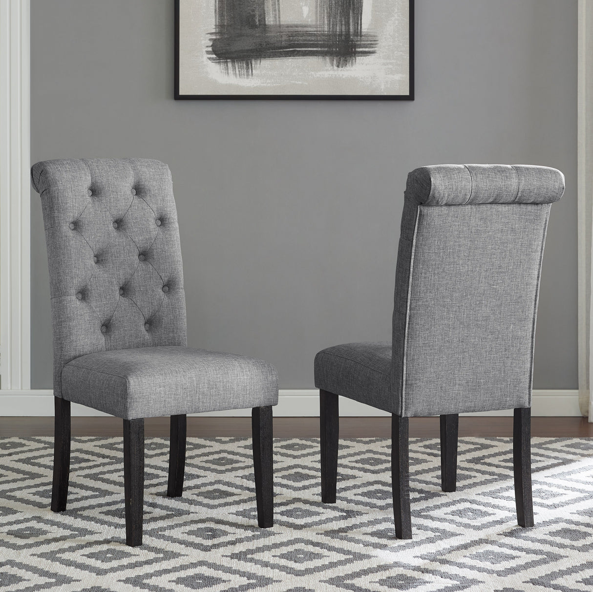 Levi Button Tufted Upholstered Dining Chair, Set of 2