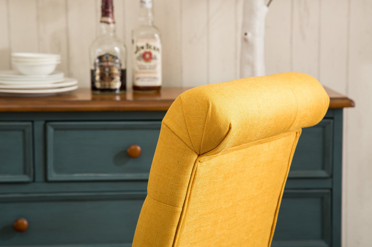 Hazel Solid Wood Button Tufted Upholstered Parsons Dining Chair, Set of 2