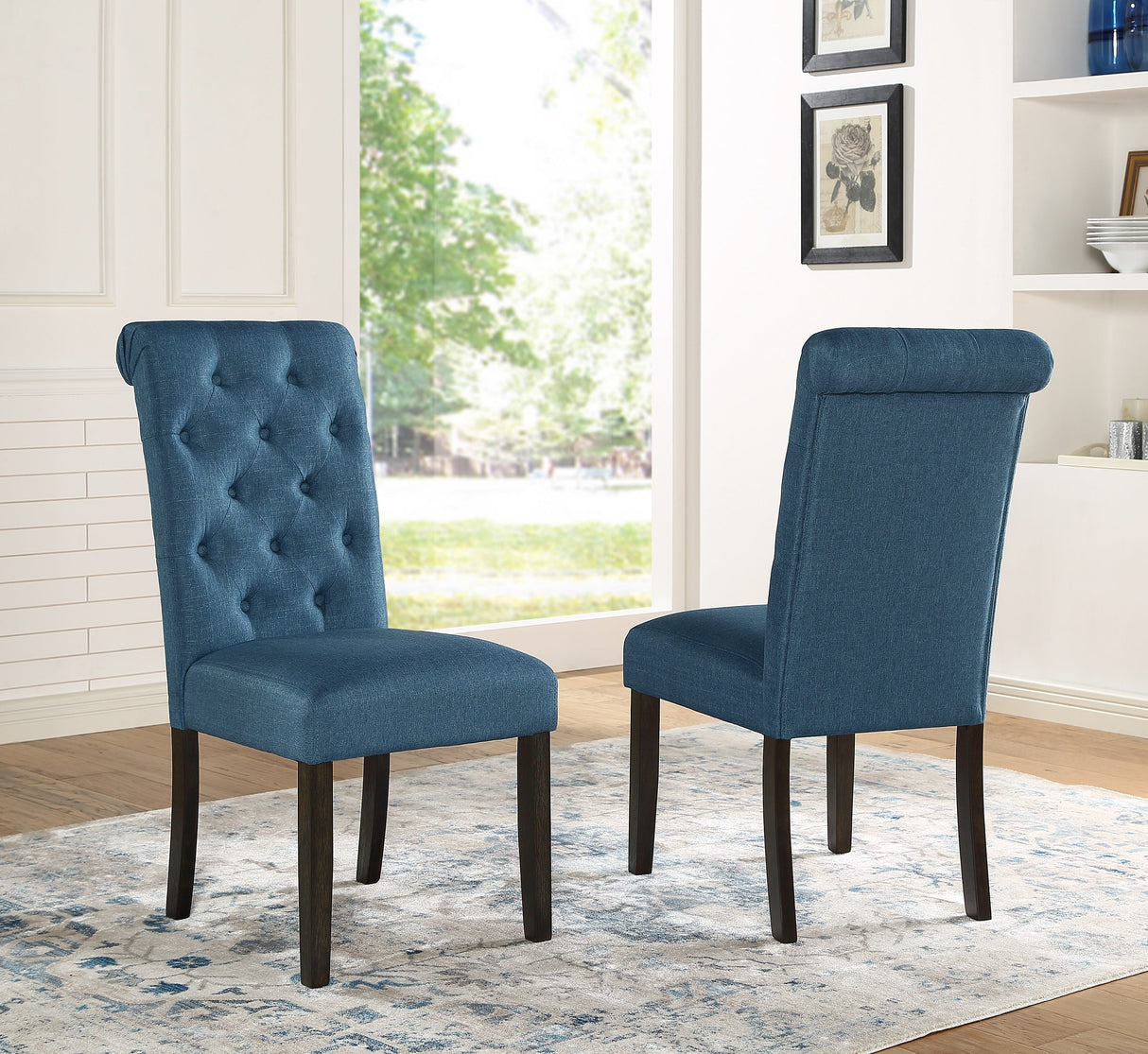 Levi Button Tufted Upholstered Dining Chair, Set of 2