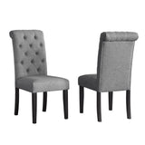 Levi Button Tufted Upholstered Dining Chair, Set of 2