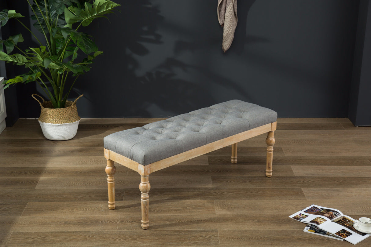 Habit Solid Wood Button Tufted Dining Bench