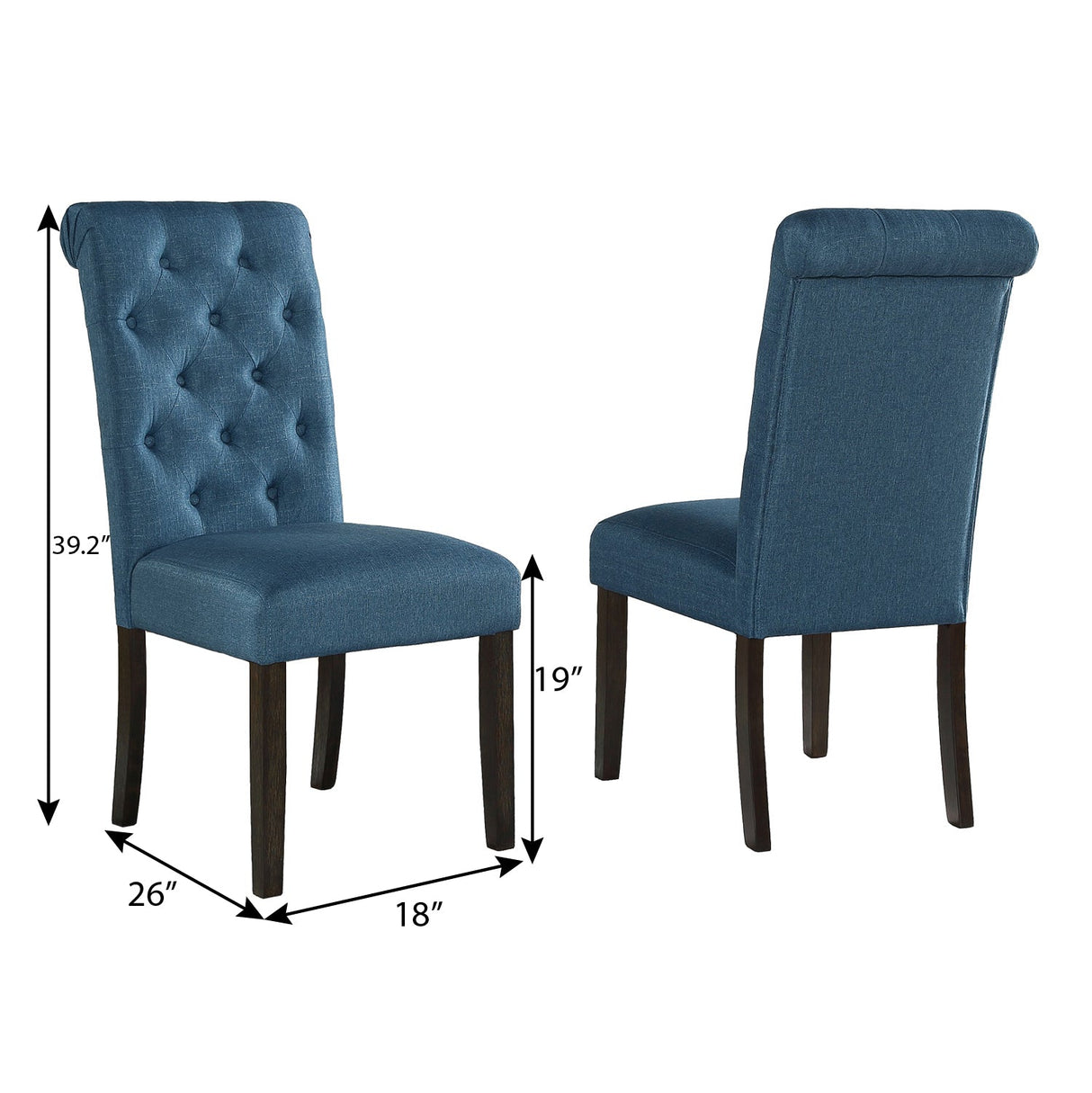 Levi Button Tufted Upholstered Dining Chair, Set of 2