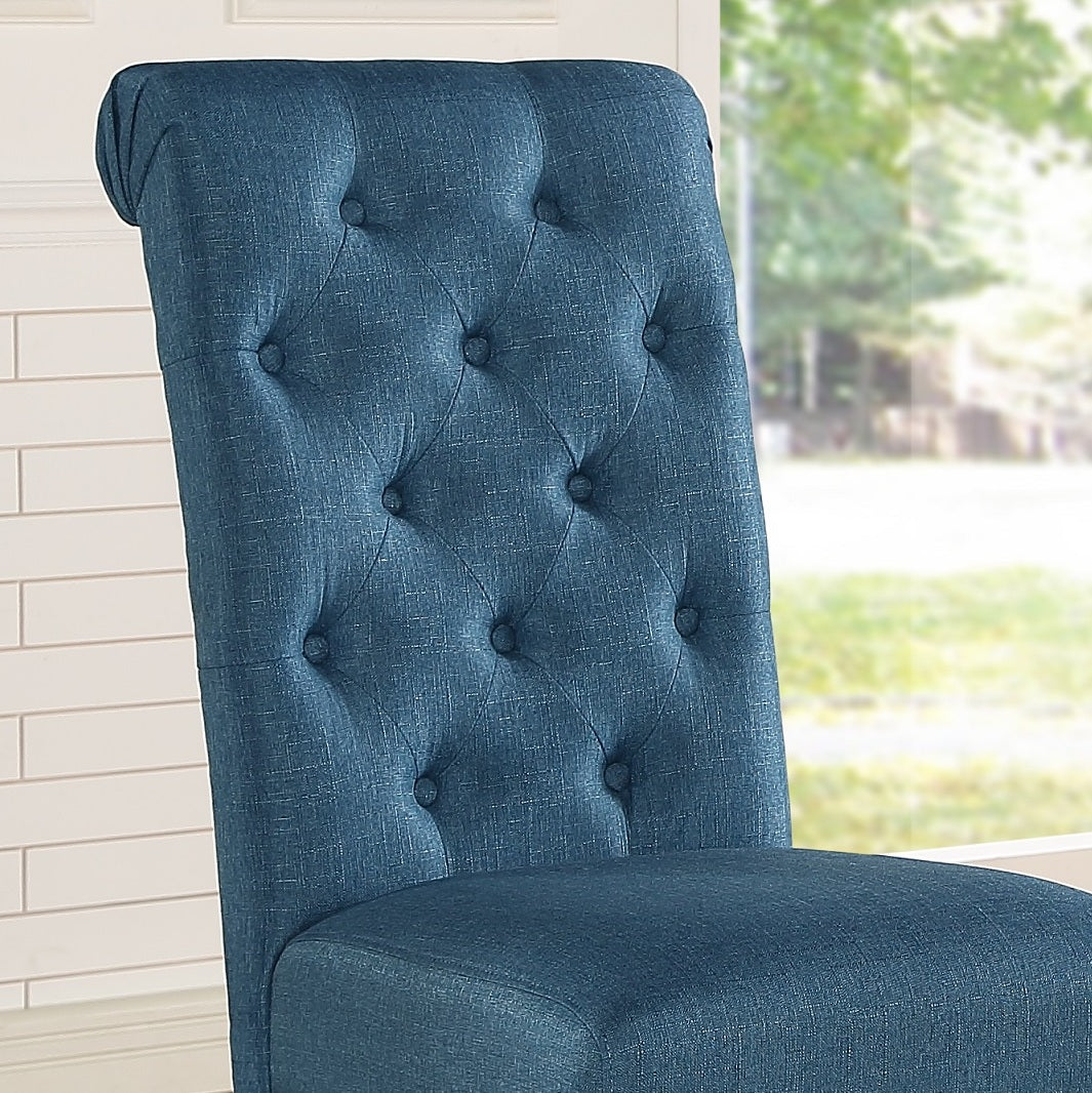 Levi Button Tufted Upholstered Dining Chair, Set of 2