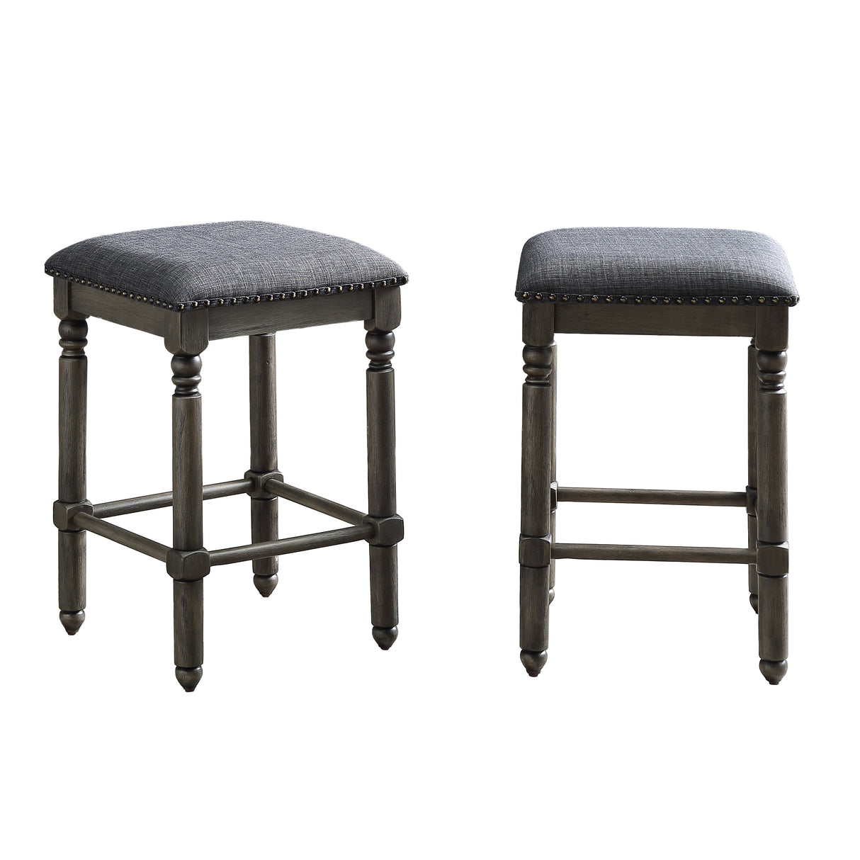 Arnhem Wood Upholstered Swivel Counter Height Stool, Set of 2