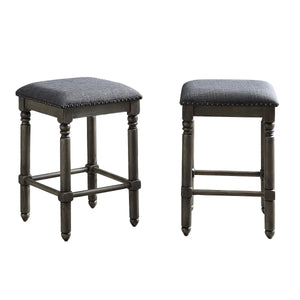 Arnhem Wood Upholstered Swivel Counter Height Stool, Set of 2