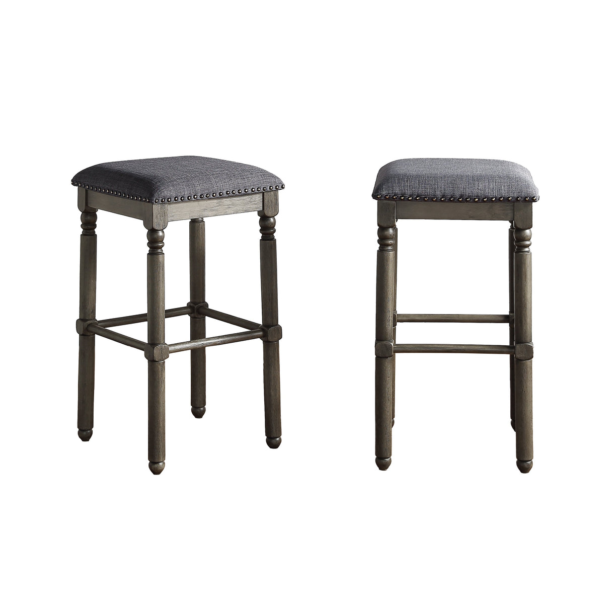 Arnhem Wood Upholstered Bar Stools, Set of 2