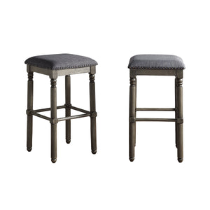 Arnhem Wood Upholstered Bar Stools, Set of 2