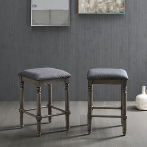 Arnhem Wood Upholstered Swivel Counter Height Stool, Set of 2