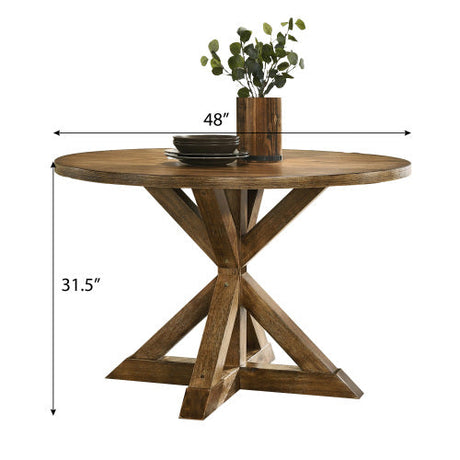 Firlo Dining Table with Cross-Buck Pedestal Base