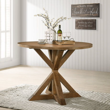Firlo 36" Counter Height Dining Table with Cross-Buck Pedestal Base