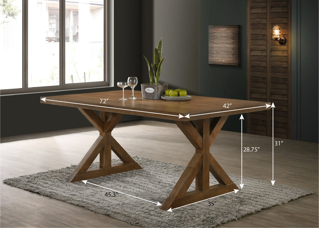 Enna Morden Farmhouse Wood Trestle Dining Table