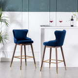 Leland Fabric Upholstered Wingback Bar Stools, Set of 2