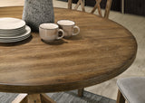 Firlo Dining Table with Cross-Buck Pedestal Base