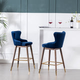 Leland Fabric Upholstered Wingback Bar Stools, Set of 2