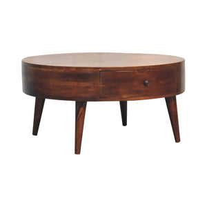 Solid Wood Odyssey Coffee Table, 2-Drawer, Nordic Legs