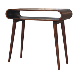 Solid Wood Amaya Nordic Style Console Table, Open Storage, Chestnut