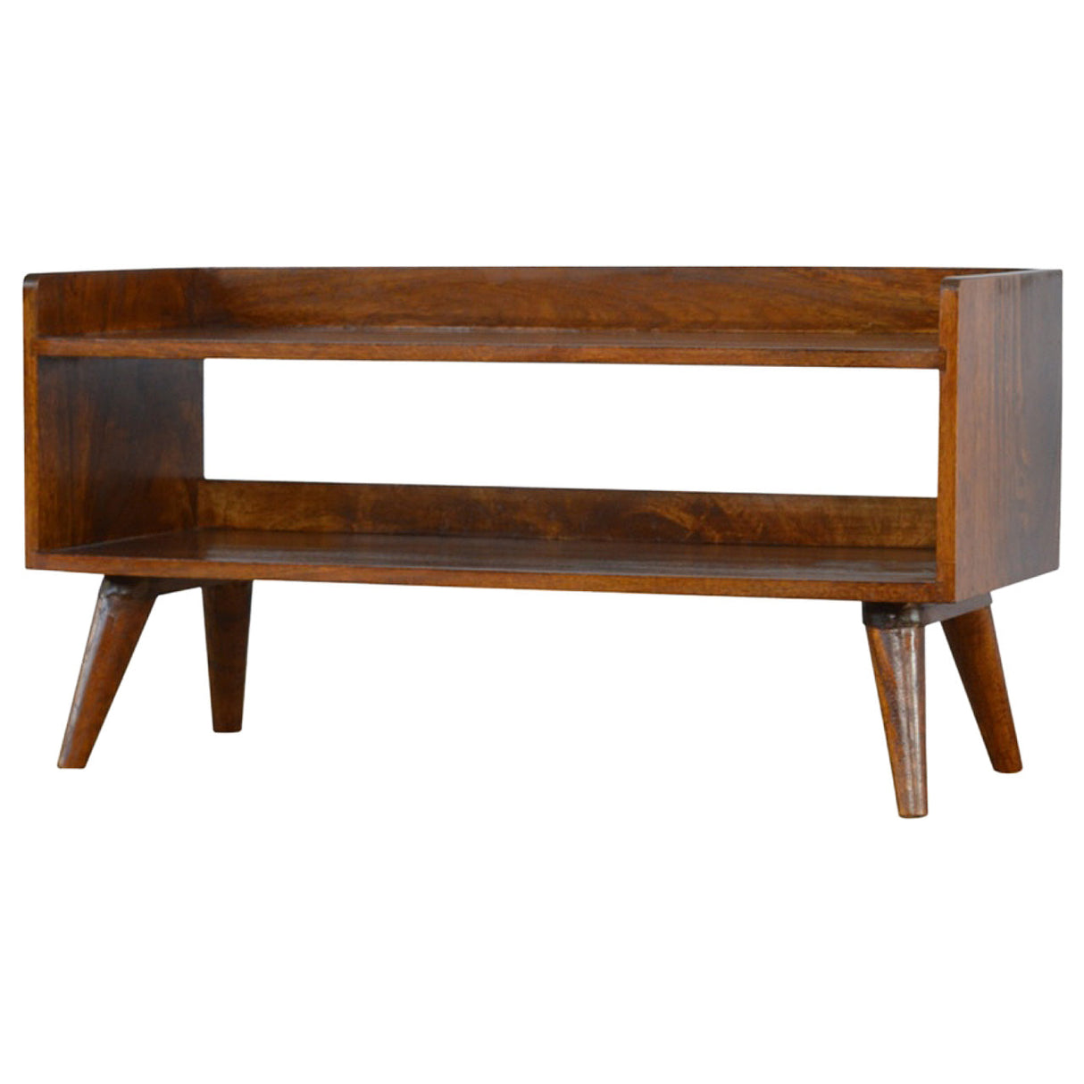 Solid Wood Nordic Storage Bench in Chestnut