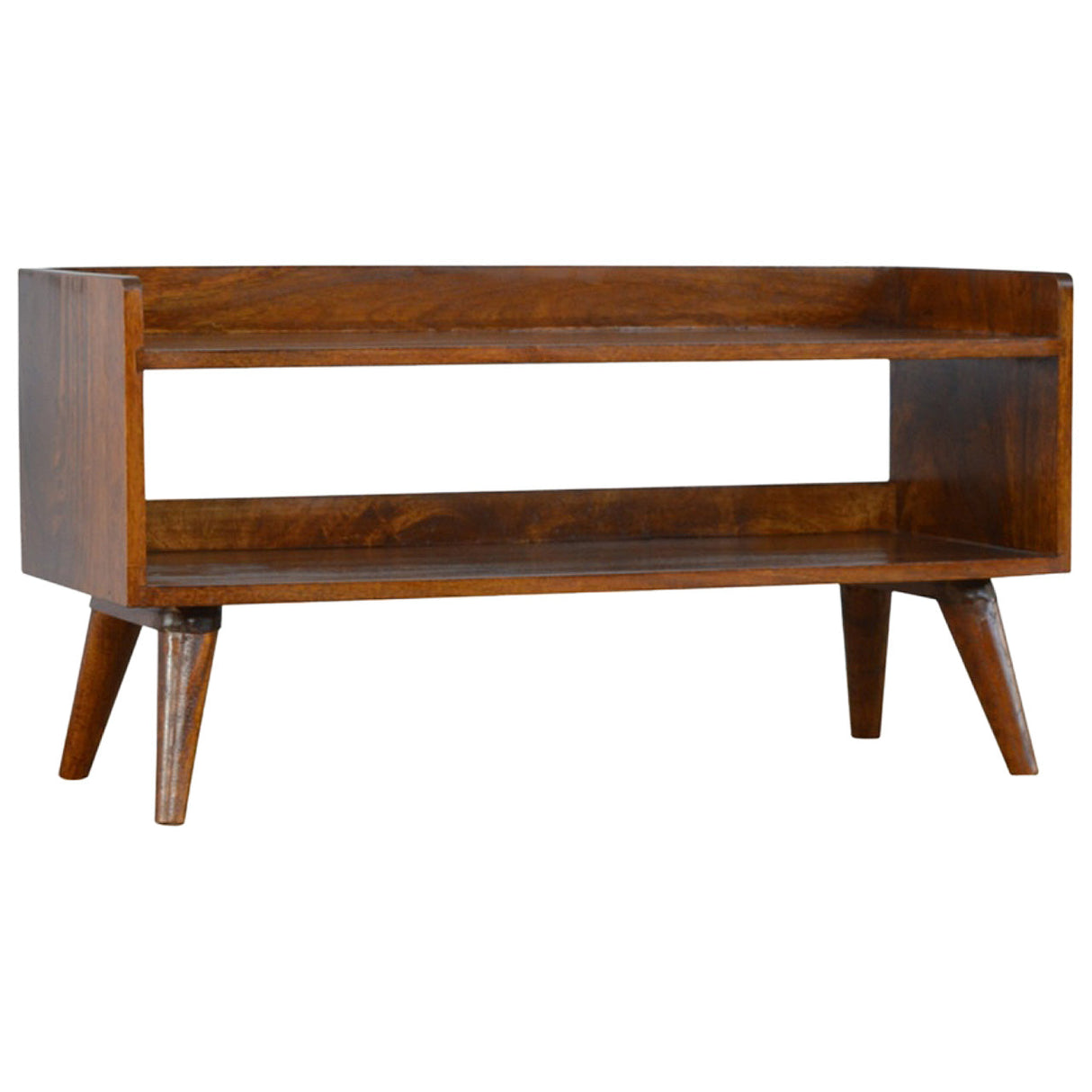 Solid Wood Nordic Storage Bench in Chestnut