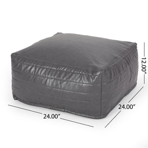 Bambo Faux Leather Rectangle Pouf
