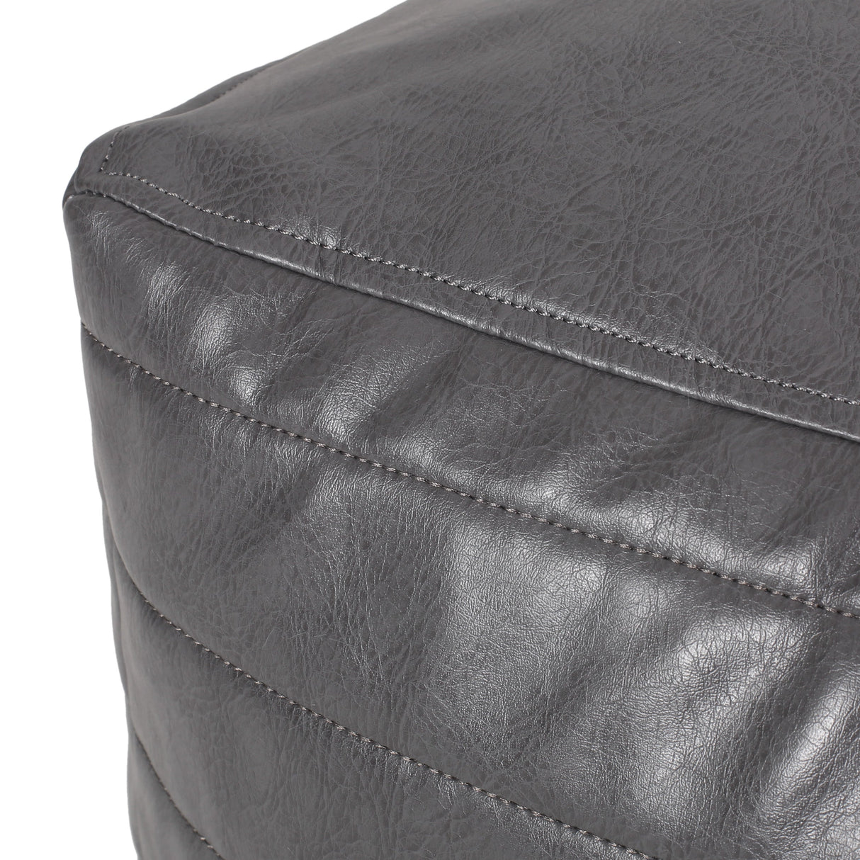 Bambo Faux Leather Rectangle Pouf