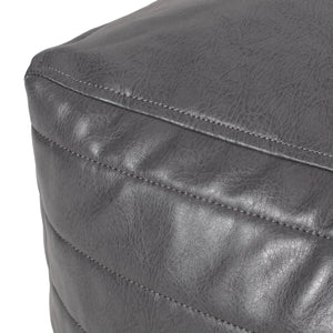 Bambo Faux Leather Rectangle Pouf