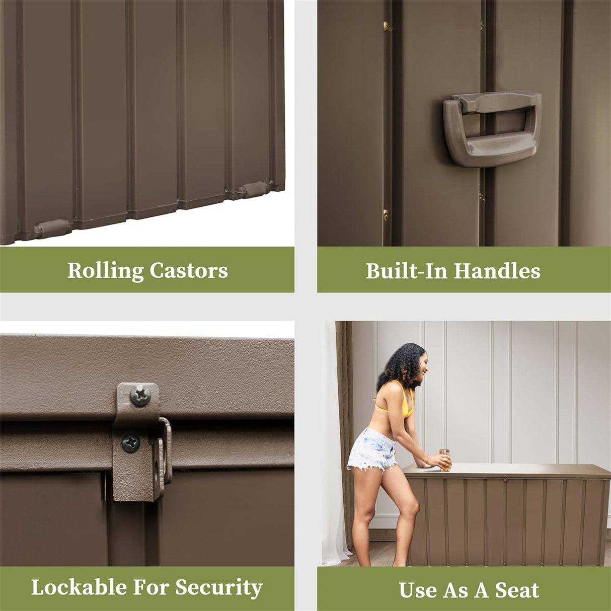 200 Gallon Outdoor Storage Deck Box - Dark Brown
