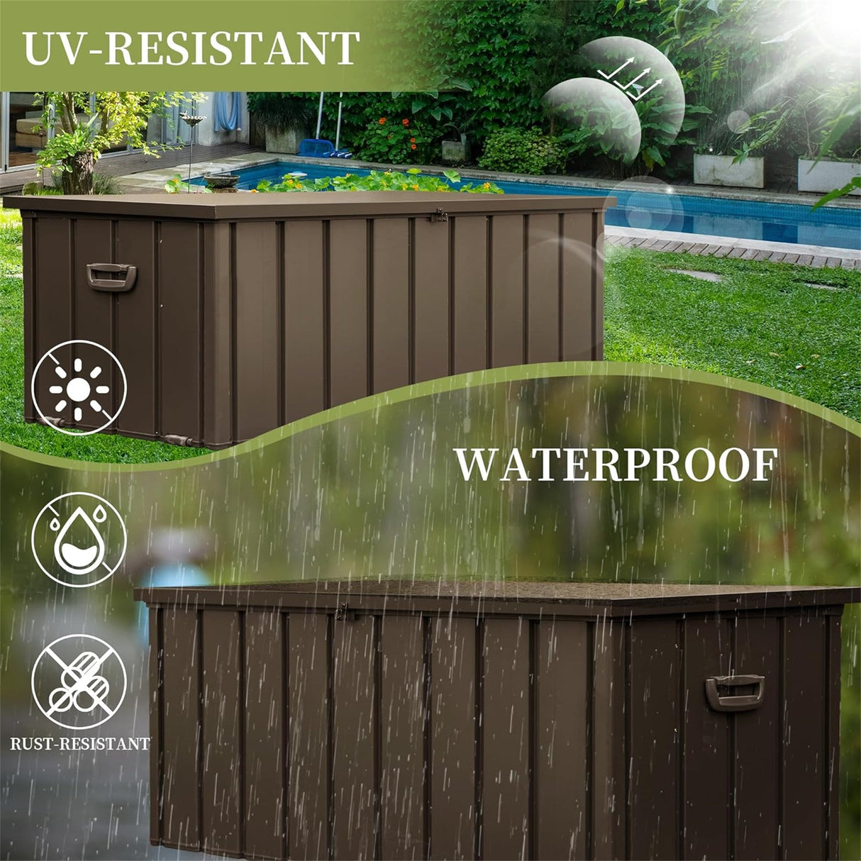 200 Gallon Outdoor Storage Deck Box - Dark Brown