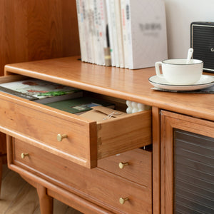 North America FAS Grade Solid Cherry Wood TV Cabinet