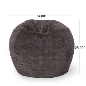Vida 3 Foot Rounded Faux Fur Bean Bag