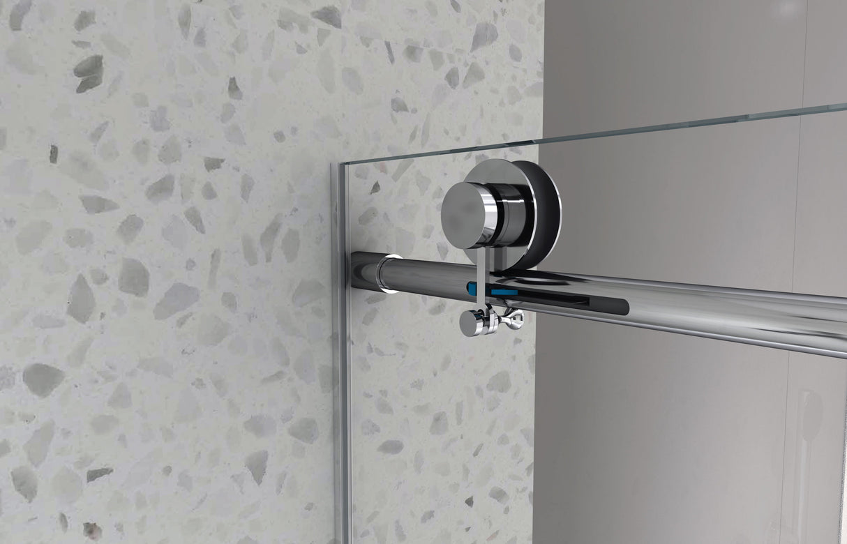 4876 Brushed Nickel Frameless Shower Door with Soft Closing