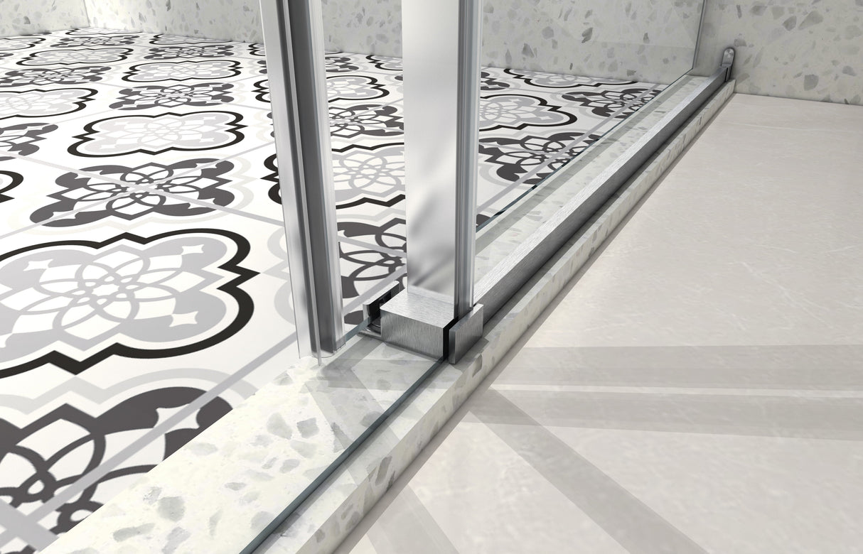 4876 Brushed Nickel Frameless Shower Door with Soft Closing