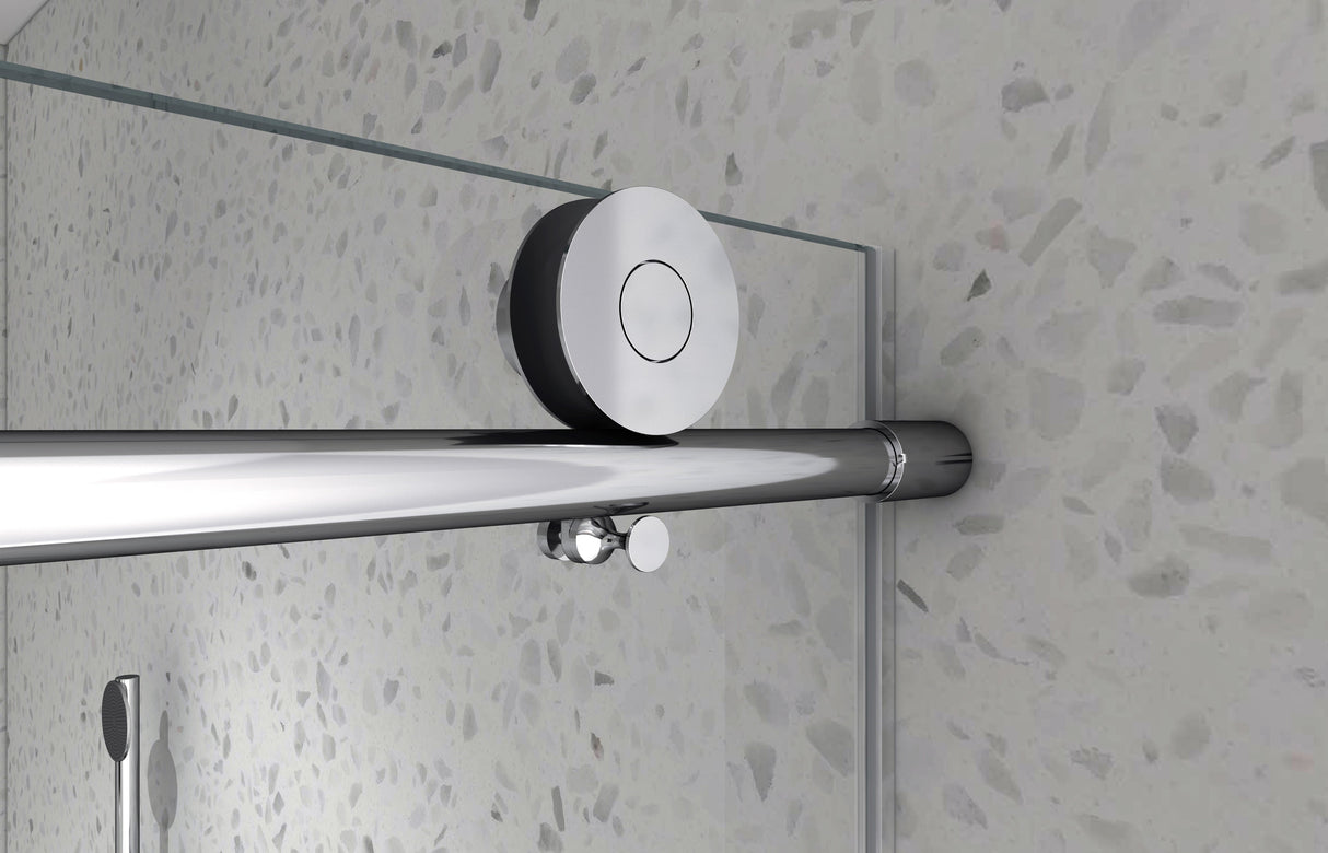 4876 Brushed Nickel Frameless Shower Door with Soft Closing