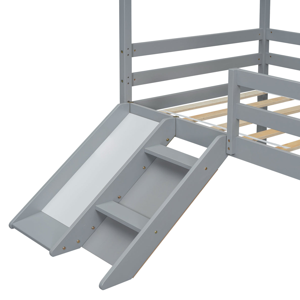 Twin Low Loft House Bed with Slide