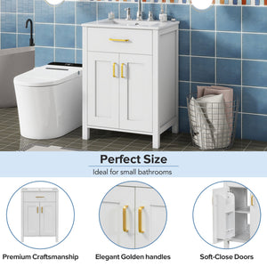 24" Bathroom Vanity Combo with Ceramic Sink