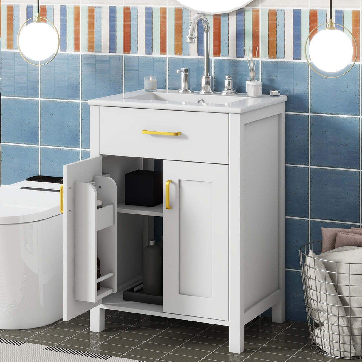 24" Bathroom Vanity Combo with Ceramic Sink