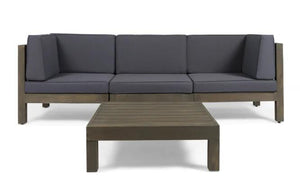 Oana 4-Piece Sofa Set with Coffee Table, Dark