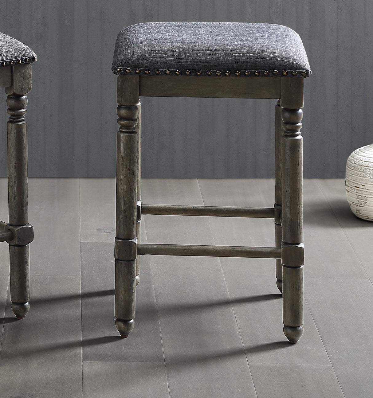 Arnhem Wood Upholstered Swivel Counter Height Stool, Set of 2