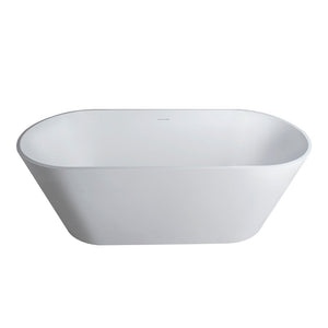 67 Inch Freestanding Solid Surface Soaking Bathtub
