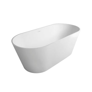 67 Inch Freestanding Solid Surface Soaking Bathtub