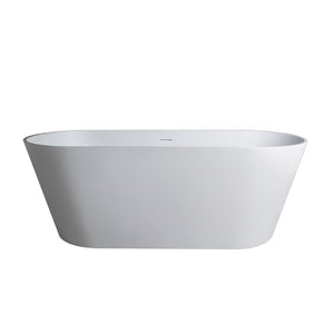 67 Inch Freestanding Solid Surface Soaking Bathtub