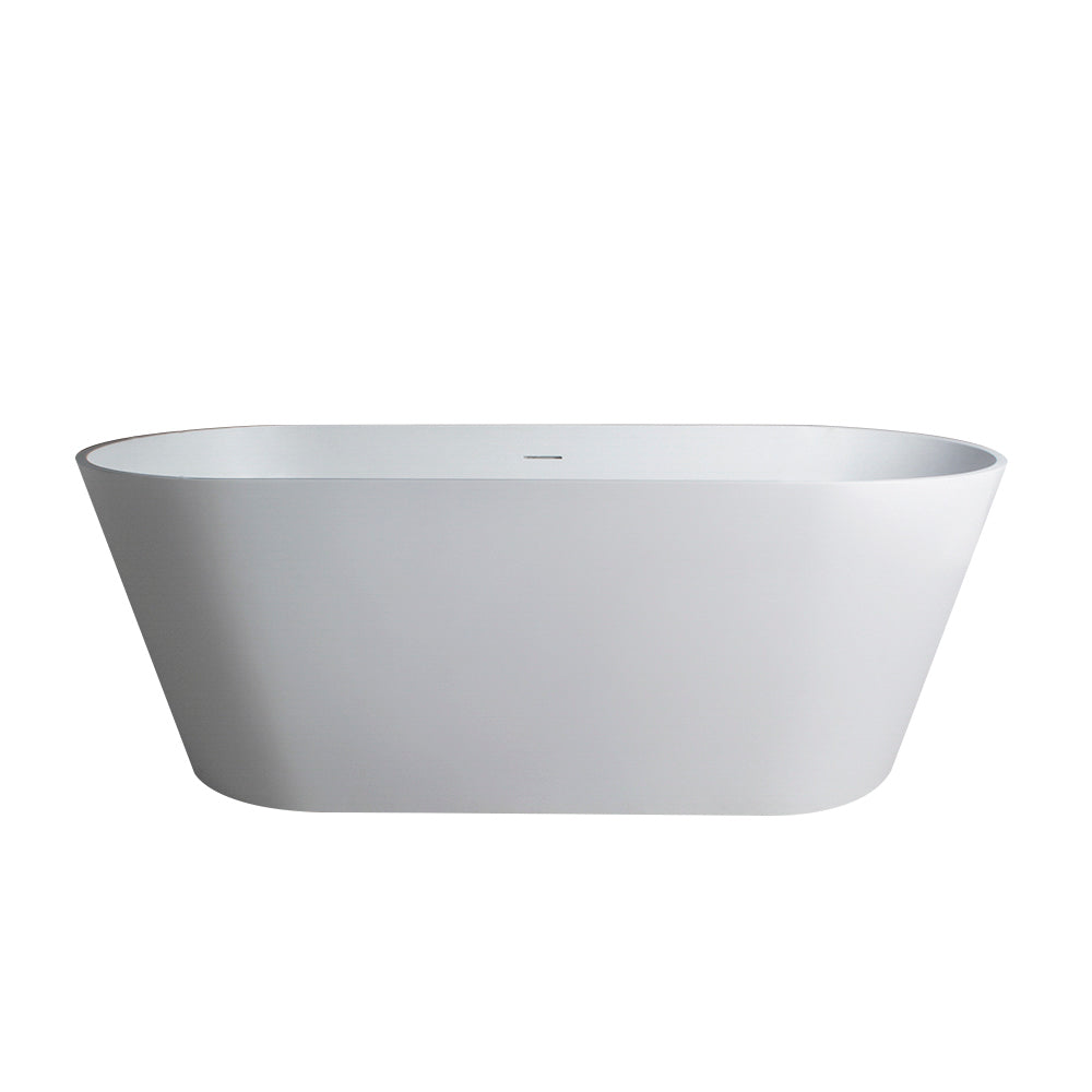 59 Inch Freestanding Solid Surface Soaking Bathtub