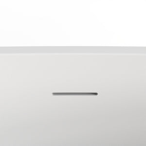 59 Inch Freestanding Solid Surface Soaking Bathtub