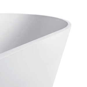 67 Inch Freestanding Solid Surface Soaking Bathtub