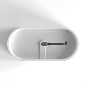 55 Inch Freestanding Solid Surface Soaking Bathtub